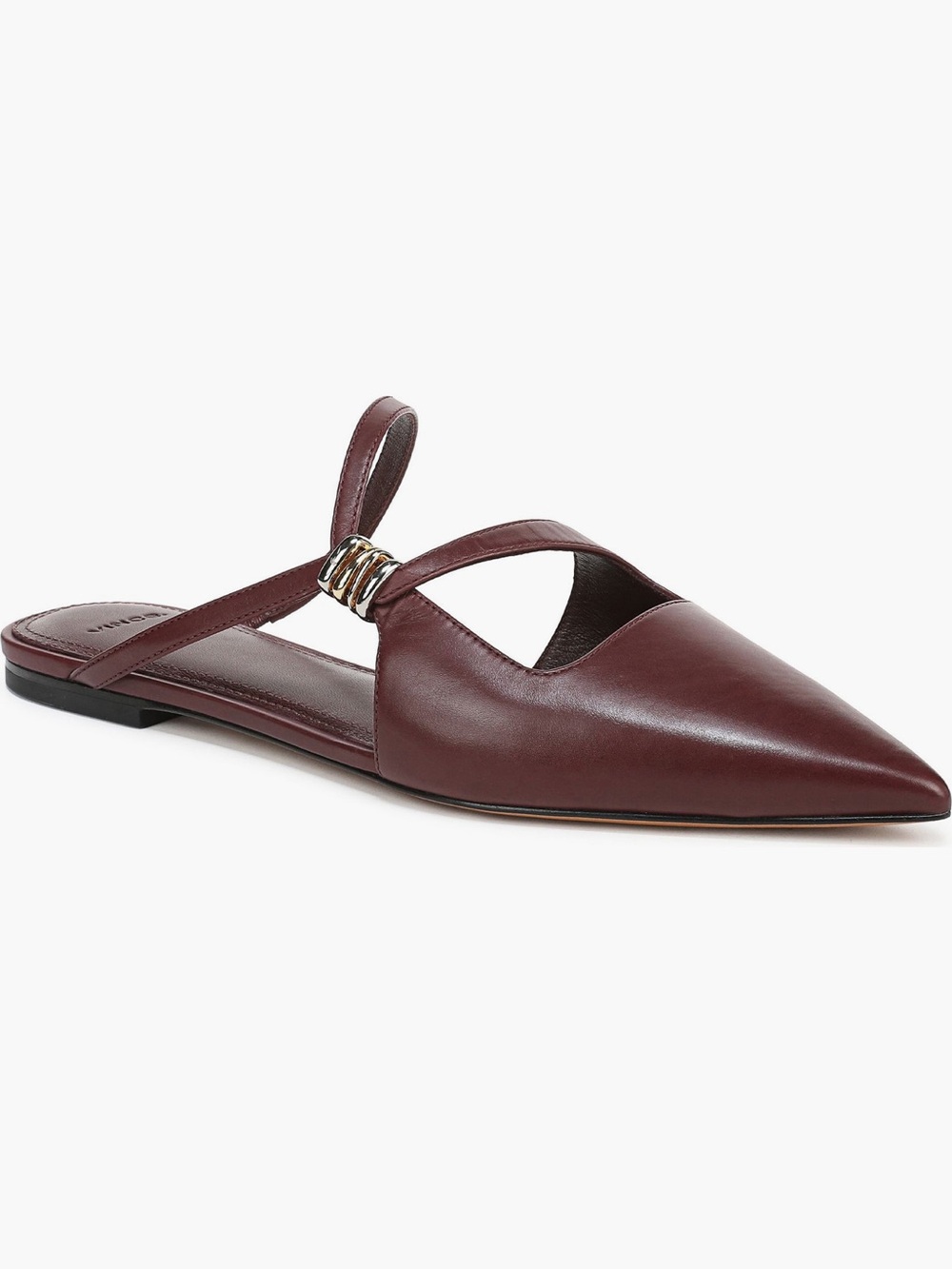 NEW Vince Gilia Strappy Pointed Toe Mule in Deep Cherry